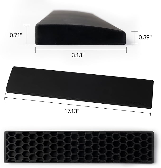 Ergonomic Silicone Wrist Rest for Keychron K10 / K10 Version 2 / C2 / C2 Pro,17.13" Honeycomb Non-Slip Palm Rest, 100% Full-Sized Mechanical Keyboards Support with Typing