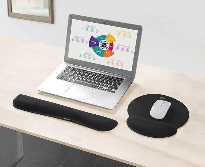 Comfy Mee Premium Memory Foam Keyboard and Mouse Wrist Rest Pads Set - for Comfortable Typing & Wrist Support (Pack of 2)
