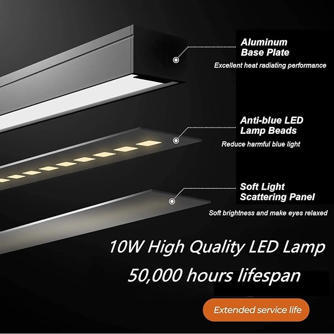 Piano Light, LED Piano Lamp for Upright/Digital/Grand Pianos, Flexible Gooseneck Music Stand Light with 3 Color Modes×10 Brightness, Desk Lamp for Home Office, Black, 10W, 1000LM (with Base)
