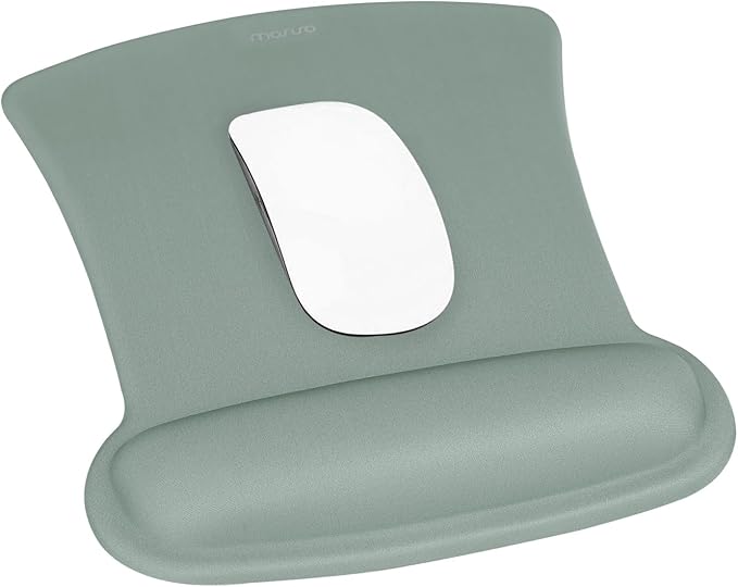 MOSISO Wrist Rest Support for Mouse Pad & Keyboard Set, Ergonomic Mousepad Non-Slip Base Home/Office Easy Typing Cushion with Neoprene Cloth & Raised Memory Foam, Antique Green