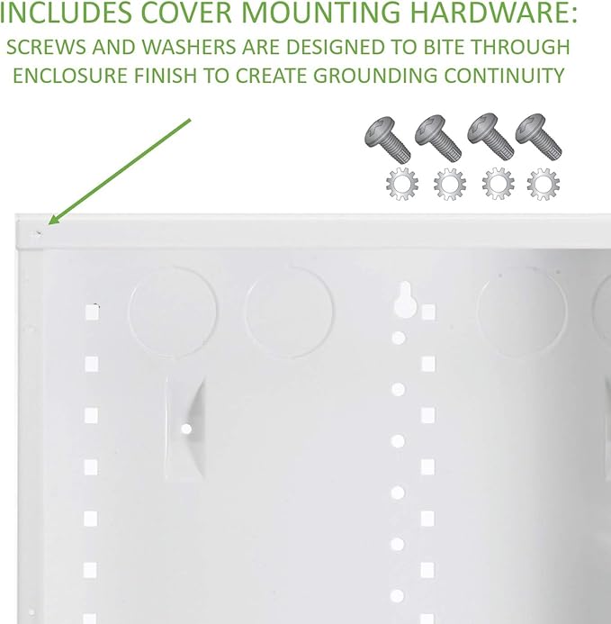 Legrand - On-Q 42-Inch Structured Wiring Enclosure with Screw-On Cover - in-Wall 20-Gauge Media Box with 2.5" Wire Pass Throughs & 2X Outlet Knockouts - Glossy White - EN4200
