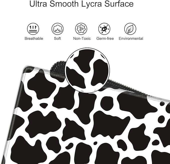 Gaming Mouse Pad 48x24 Desk Mat Giant Mousepad Large Desk Pad Cow Print Full Mouse Mat XXXL Computer Mat for Protector Desktop Wireless