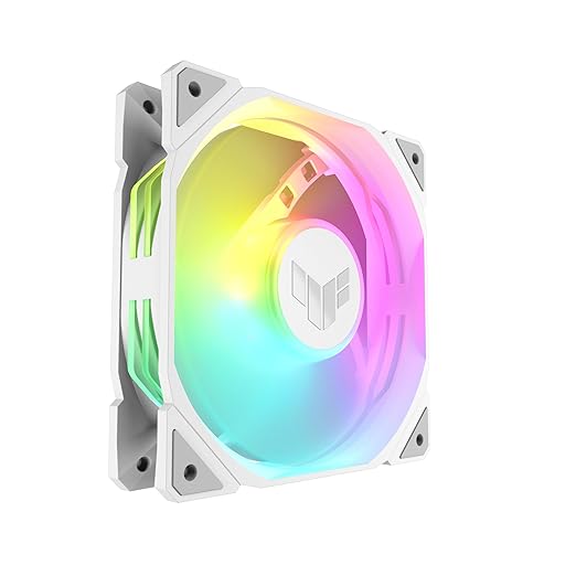 ASUS TUF Gaming TR120 120mm ARGB White Fan Triple Pack 28mm Fan Frame, 3.3mm H2O high Static Pressure, 77.4 CFM Airflow, Double-Layer LED Array, Flexible Side Pattern, Aura sync, PWM Control
