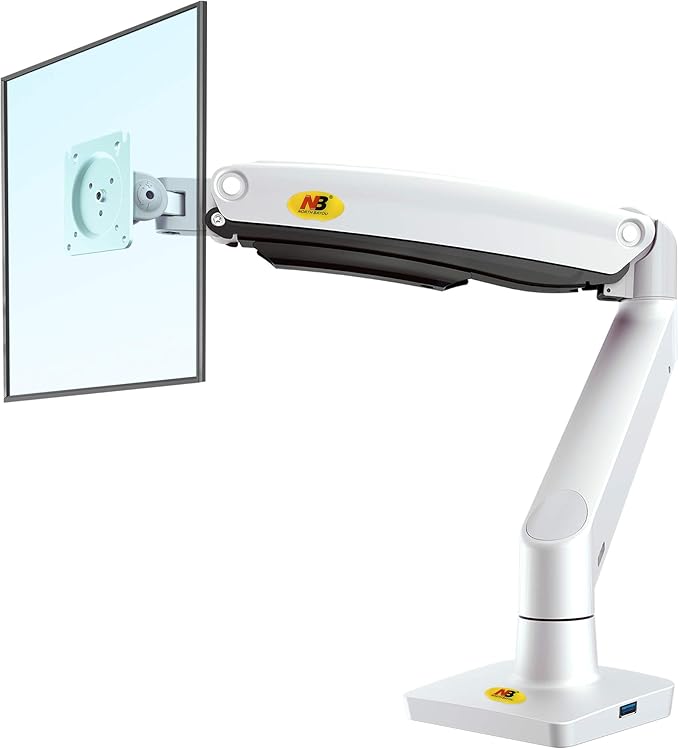 NB North Bayou Monitor Desk Mount Ultra Wide Full Motion Swivel Long Arm with Gas Spring for 22''-35''Monitors from 6.6 to 26.4lbs Height Adjustable Monitor Stand G70-W