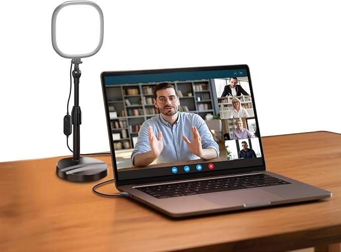 NEEWER Basics 5" Full Screen LED Ring Light with Stand for Desk Video Calls, CRI95, 10W Bi Color Edge Lit Zoom Conference Lighting for Computer Laptop Webcam Phone Streaming Recording, NL10