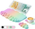 Ergonomic Wrist Rest for Keyboard, Soft Memory Foam Cloud Keyboard Stand Pad with Wrist Rest Set with Non-Slip Silicone Base, Easy Typing, Comfort for Computer Laptop Mac - Rainbow