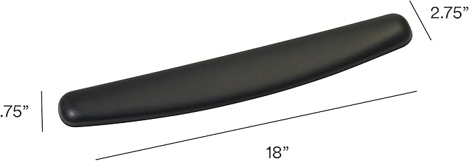 3M™ Compact Gel Wrist Rest for Keyboards, Soothing Gel Comfort, Product Protection, 18" Wide, Black
