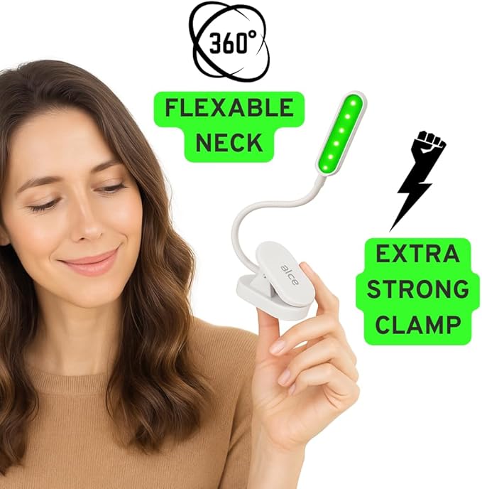 Migraine Relief Light – Clip-On 520nm Green Light Therapy for Headaches, Sleep, Anxiety | USB Rechargeable, Portable LED Lamp for Natural Headache Support | Adjustable Brightness