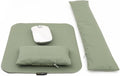 Large Mouse Pad Wrist Support Set, Bean Bag Mouse and Keyboard Wrist Rest Filled Ergo Beads, Easy Typing Gaming Home Office (Light Army Green)