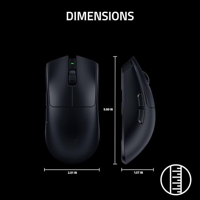 Razer Viper V3 Pro SE Wireless Gaming Mouse: 54g Lightweight - 1K Polling Dongle - 35K DPI Optical Sensor - Gen3 Optical Switches - Symmetrical Shape - 8 Programmable Controls - 95 Hr Battery - Black