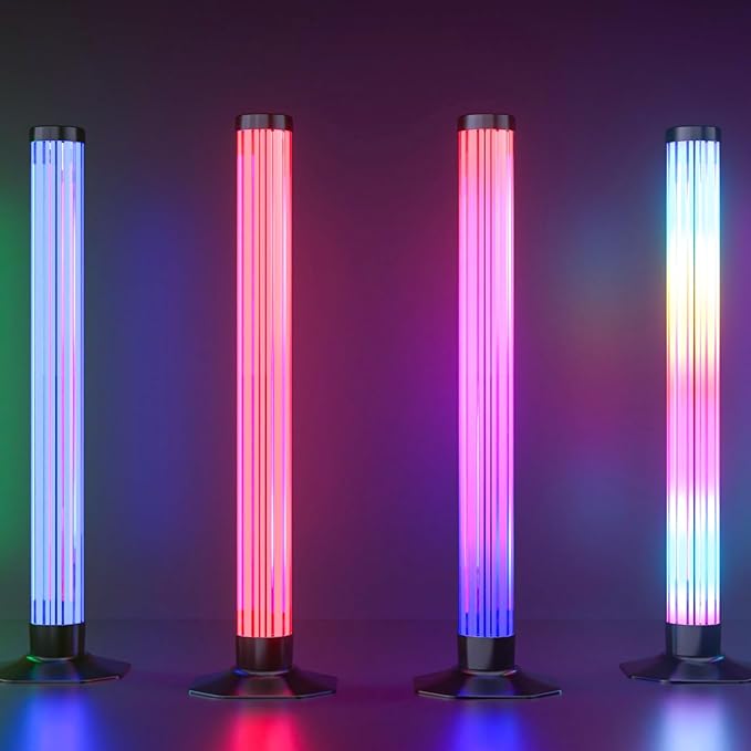 MIHEAL 360° RGB Light Bars LED TV Backlight with DIY Music Sync Modes Smart Bluetooth Control, 8 Scene Modes Color Light Bar for Room Decoration, Gaming, PC, TV …