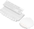 Cloud Wrist Rest for Keyboard and Mouse for Desktop, PU Leather Cloud Computer Keyboard Stand with Mouse Pad, Key Board Wrist Support Riser, Angle Adjustable Arm Rest(White)