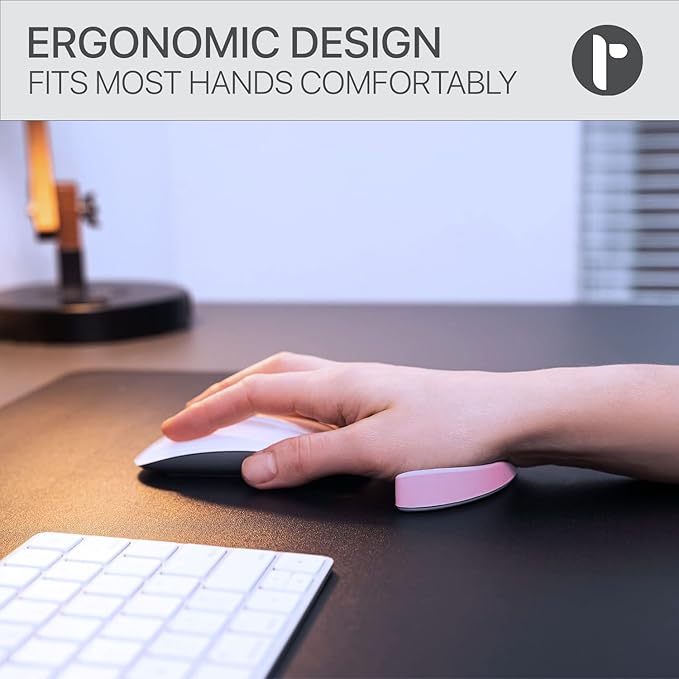 Glider V3 2025 Ergonomic Mouse Wrist Rest, Pink Sliding Palm Support for Women, Wrist Pad for Carpal Tunnel Comfort, Cute Cozy Desk Accessory for Home Office, Work, Study, and Daily Computer Use