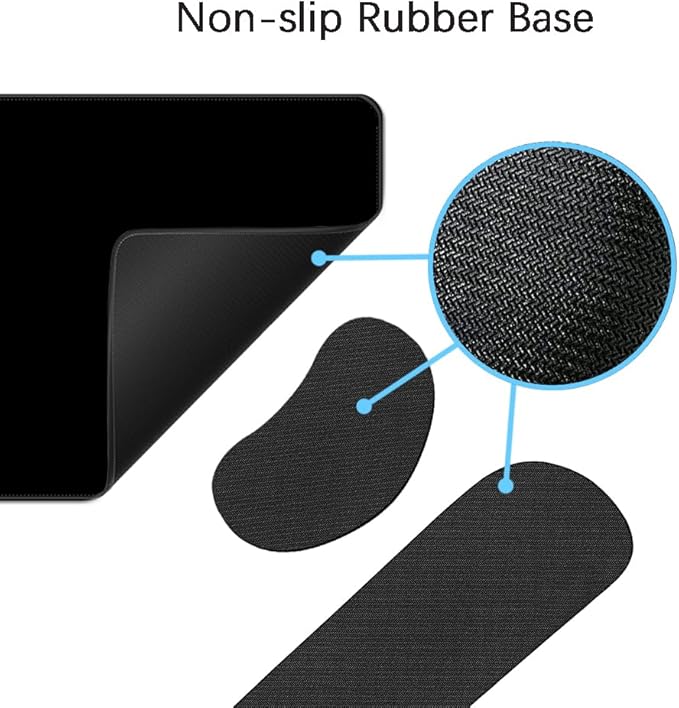 MIBITRI Keyboard Mouse Pad Set, Extended Gaming Mouse Pad+Ergonomics Keyboard Wrist Rest Support, Memory Foam, Easy Typing, 4Pcs XXL Ultra Thick Desk Mat, Black