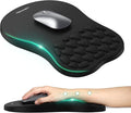 TECKNET Ergonomic Mouse Pad with Wrist Rest, Soft Mousepad with Massage Design, Memory Foam and Non-Slip PU Base, Gaming Mouse Pad for Desk, Home, Office, 12x8 Inches, Black