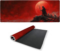 Red Moon Desk Mat Gaming Mouse Pad Dark Red Sky Mousepad for Keyboard and Mouse Extra Large Full Desk Computer Pads 31.5 x 11.8 Mouse Pads for Desk Home Office Gaming