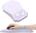 Ergonomic Mouse Pad Wrist Rest Support, Massage Design Surface for Carpal Tunnel, Memory Foam, Non-Slip PU Base for Computer Desk, Purple