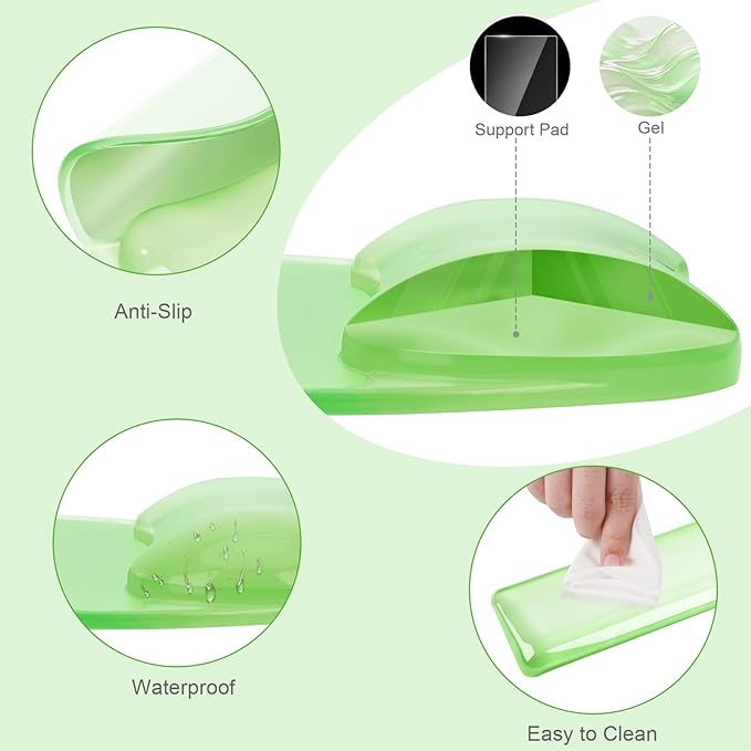 MOSISO Gel Wrist Rest Support for Mouse Pad&Keyboard Set, Irregular Oval Ergonomic Mousepad Keyboard Pad Non-Slip Base Home/Office Cooling Gel Easy Typing Pad for Computer Laptop, Green