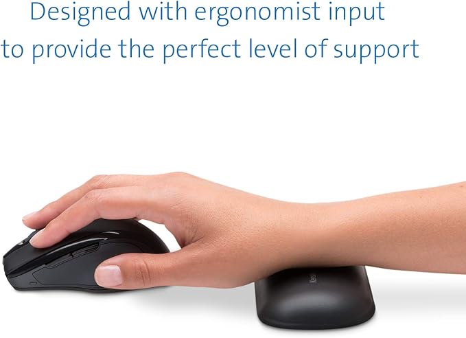 Kensington ErgoSoft Wrist Rest for Standard Mouse, Black (K52802WW), 2.9 x 0.7 x 6 inches