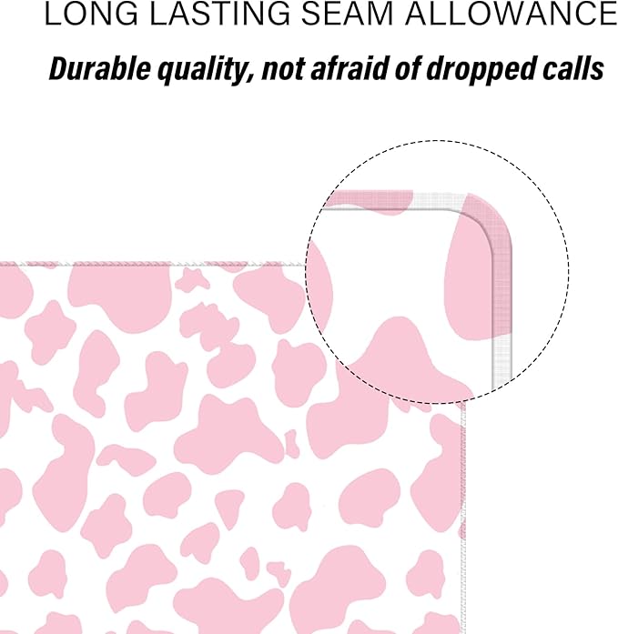 Extended Large Computer Gaming Mouse Pad Desk Mat(31.5×15.7 in),Desk Pad with Non-Slip Base and Stitched Edges,Suitable for Work Office Large Gaming Mouse Pad Desktop Pad-Pink Cow