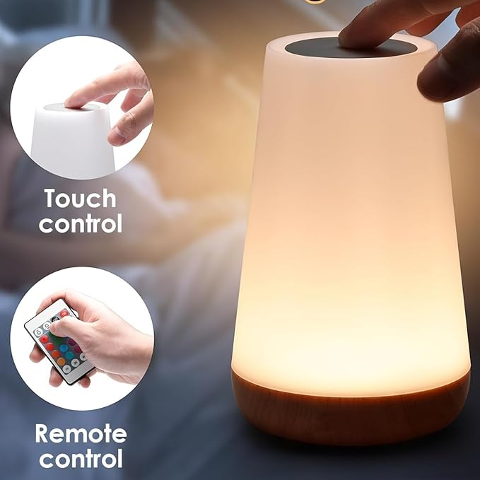 LED Small Night Light,Rechargeable Bedside Touch Light, Portable Desk Edge Light with 13 RGB Colors, Night Light for Bedroom,Nursery,Bathroom,Outdoor,Living Room