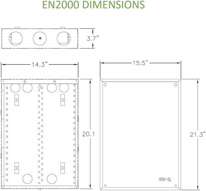 Legrand On-Q 20-Inch Structured Wiring Enclosure with Screw-On Cover, Durable Steel, Cable Management, Recessed or Surface Mount, Compatible with On-Q Accessories, Glossy White