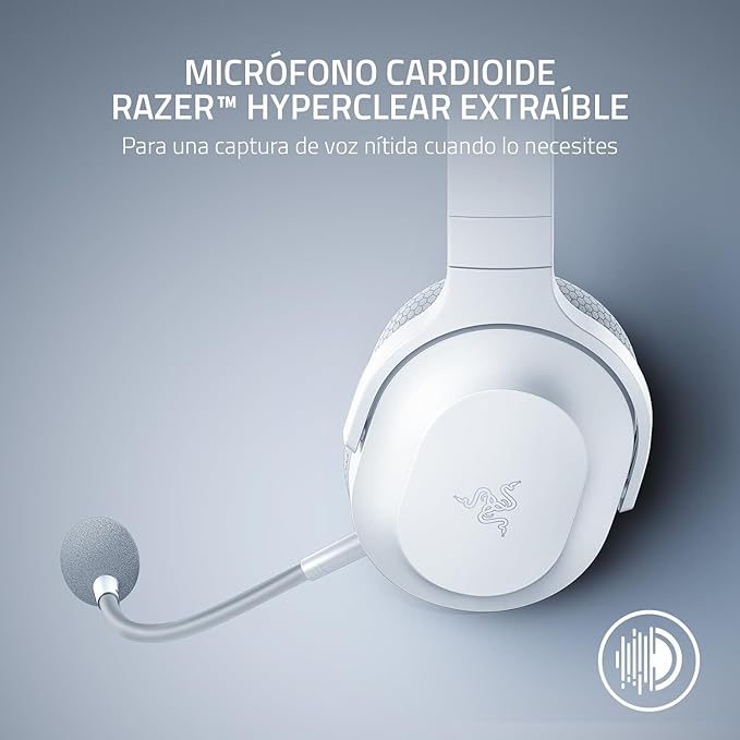 Razer Barracuda X Wireless Gaming & Mobile Headset (PC, PlayStation, Switch 2, Android, iOS): 2.4GHz Wireless + Bluetooth - Lightweight - 40mm Drivers - Detachable Mic - 50 Hr Battery - Mercury White
