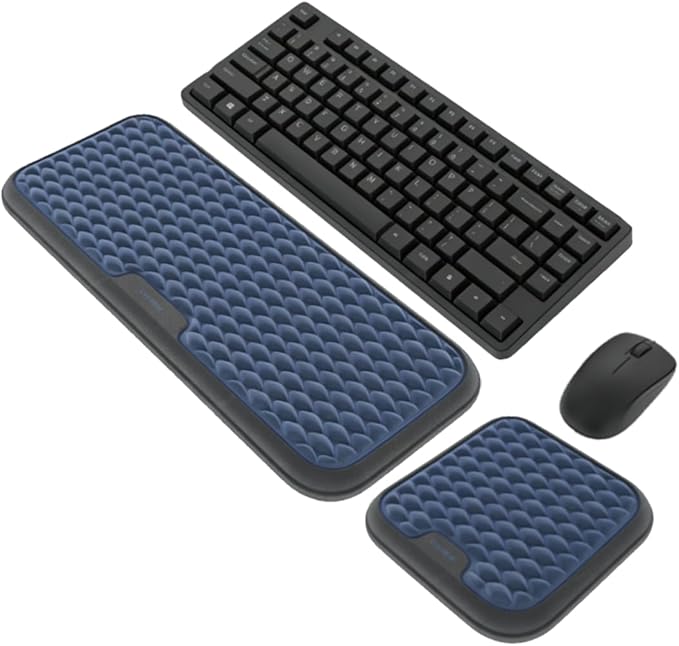 Vaydeer Extra Large Wrist Rest Set for Keyboard and Mouse, Computer Ergonomic Wrist Support, Armrest Elbow Pad Mouse Rest, Typing Soft Memory Foam Desk Cushion for Office Work Gaming