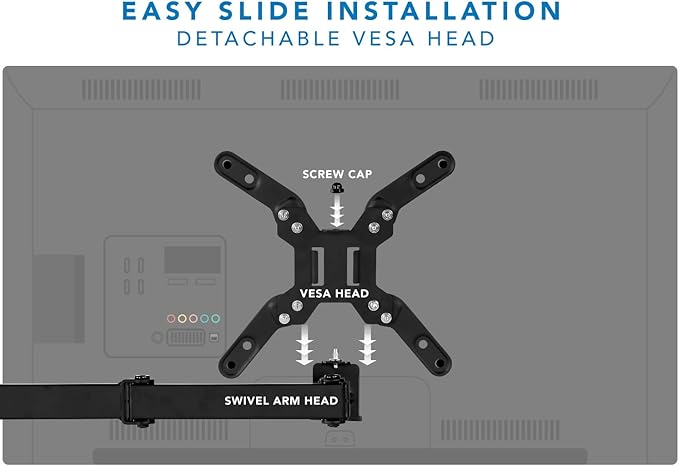 Mount-It! Large Monitor Desk Mount with VESA 200 (200x200, 200x100) Bolting Pattern, Fits up to 42 Inch and Ultrawide Monitors, Full Motion with Clamp and Grommet Base