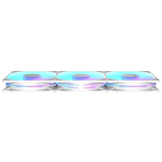 ASUS TUF Gaming TR120 120mm ARGB White Fan Triple Pack 28mm Fan Frame, 3.3mm H2O high Static Pressure, 77.4 CFM Airflow, Double-Layer LED Array, Flexible Side Pattern, Aura sync, PWM Control