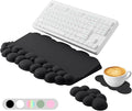 Ergonomic Wrist Rest for Keyboard and Mouse, Soft Memory Foam Cloud Keyboard Stand Pad with Wrist Rest Set with Non-Slip Silicone Base, Easy Typing, Comfort for Office, Work, Gaming Black