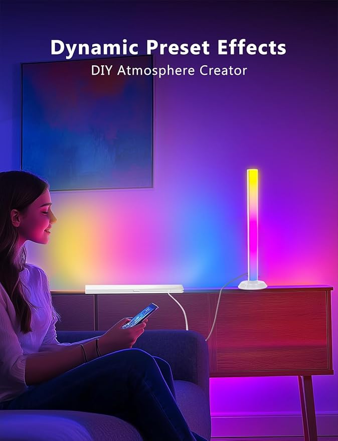 DAYBETTER Smart LED Light Bars, RGB+ICW Gaming Light Bars with Scene and Music Modes, Smart TV Light Bar with Multiple Placement Options, Mood Lighting, Color Changing Light Bar for Gaming Room Decor
