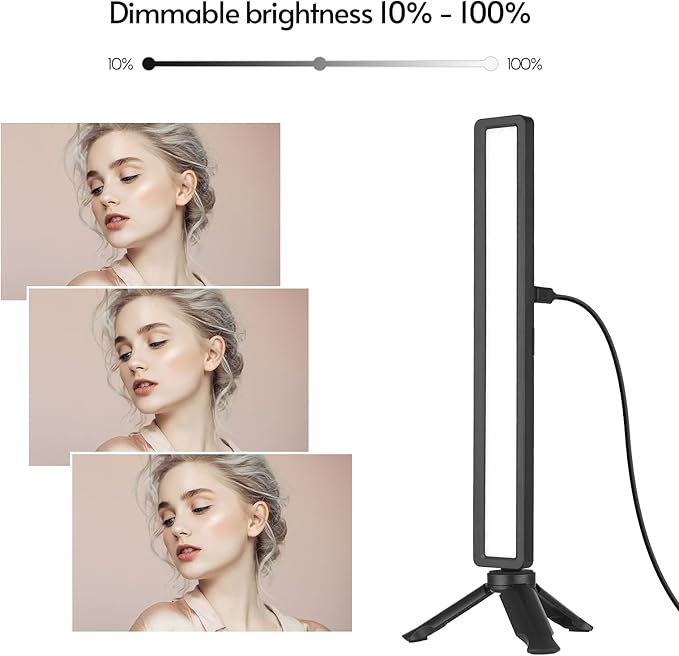 Andoer Computer Laptop Monitor Light Bar Video Conference Light Screen Lamp Fill-in Lamps USB Powered 3 Color Temperature Dimmable with Mini Tripod Screen Clamp for Video Conferences Remote