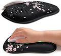 Hokafenle Ergonomic Wrist-hugging Mouse Pad Wrist Support, U-shaped Holding Wrist Rest Mousepad for Carpal Tunnel Pain Relief with Cushioned Memory Foam Slope Massage Bulge (10.2x8.3 in,CherryBlossom)