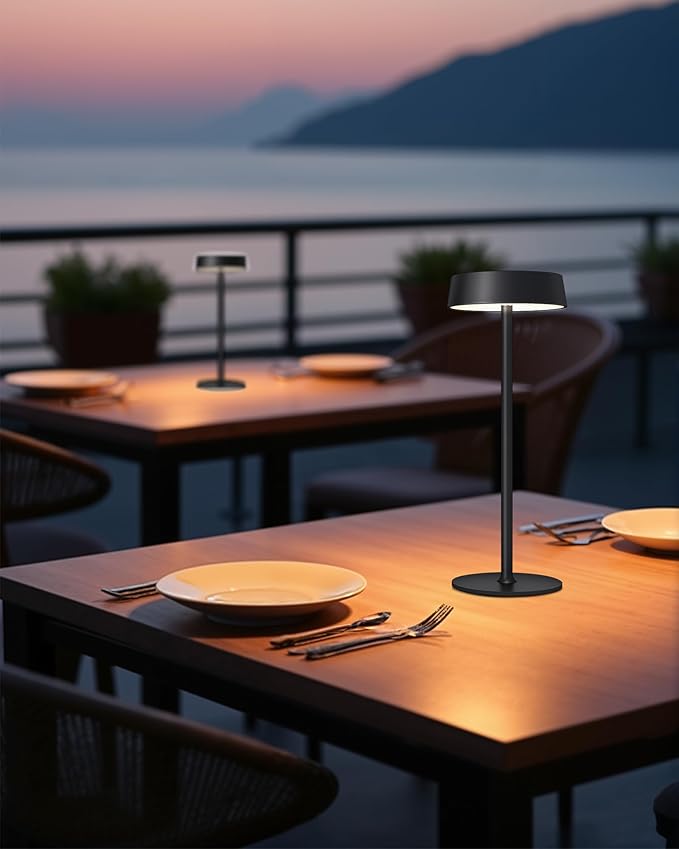 Cordless Lamp, RGB, Outdoor Waterproof, Dimmable Touch Control 3 Color Temperature, Battery Operated Portable, LED Memory Function, Rechargeable Table Lamp, Desk Lamp, Patio Dinning Restaurant Kitchen
