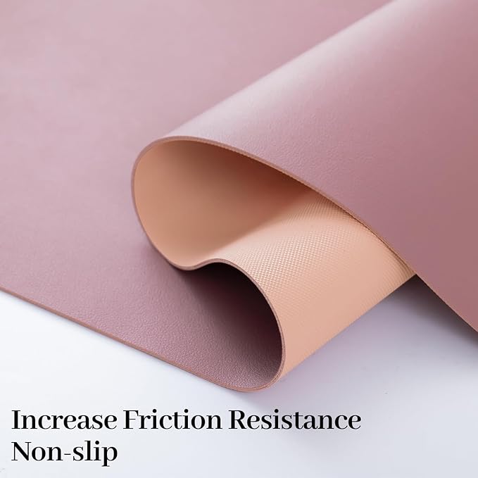 Non-Slip Desk Pad Mat, Leather Desk Mat for Desktop, Large Purple Mouse Pad, Waterproof Computer Mouse Mat Desktop Protector for Office/Home, 23.6" x 13.7"