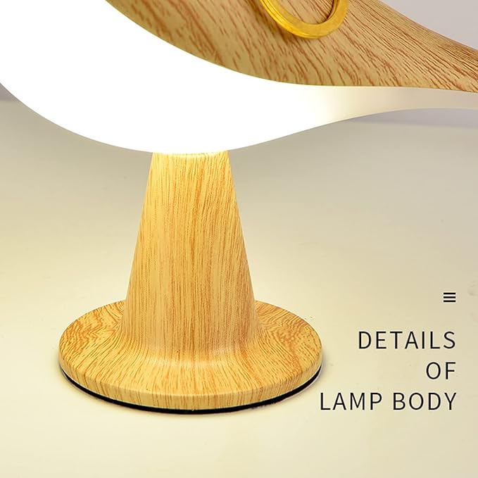 Bedside Touch Control Table Lamp Aroma Lamps Cute Bird Shaped Led Bedside Desk Lamp with USB Charging Port 3 Way Dimmable Creative Night Light Cordless Nightstand Lamp for Bedroom Home Office(Wood)
