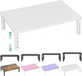 OPNICE Monitor Stand Riser for Desk, Adjustable Computer & Laptop Stand, Desk Organizer for Monitor, Laptop, PC, Printer, Office Desk Accessories for Home & Office, White Wood