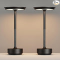 2 Pack Rechargeable Cordless Table Lamps, Portable 5000mAh LED Table Light, 3 Color Stepless Dimming Battery Powered Metal Table Lamp for Outdoo/Restaurant/Home/Patio.(Black)