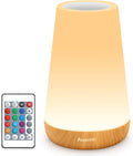 Auxmir LED Night Light 2 Pack Bedside Lamp Touch and Remote Control Dimmable Tabletop 13 RGB Colors Changing 5 Brightness Adjustable Rechargeable Portable Lamp for Baby Kids Nursery Bedroom Outdoor