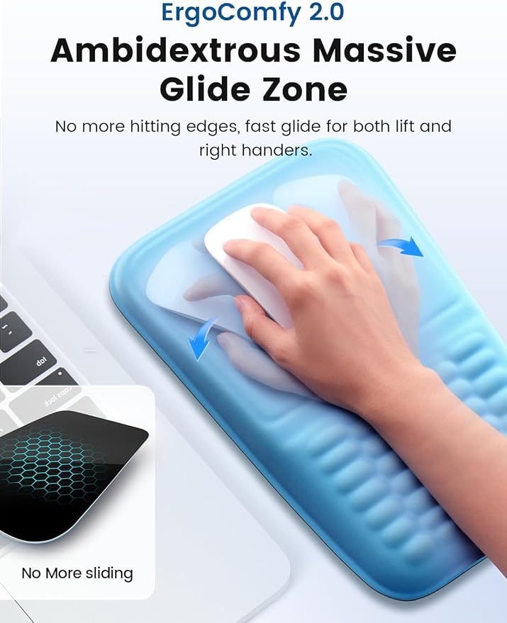 Vaydeer Wrist Rest for Computer Keyboard & Mouse Pad Set – Gray, Ergonomic Memory Foam Wrist Support, Non-Slip Keyboard Wrist Rest & Soft Mouse Pad for Typing Comfort & Wrist Support