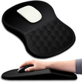 Hokafenle Ergonomic Mouse Pad Wrist Support with Massage Design, Wrist Rest Mousepad with Memory Foam&Non-Slip PU Base, Mouse Pads for Wireless Mouse & Desk (12x8 inch,Black)