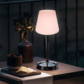 Small Shower Lamp Waterproof: Table Lamp with 4000mAH Battery - Rechargeable 3 Dimmable Cordless LED Lamp for Desk Bedroom Living Room Bathroom - Black Touch Light for Parents Kids