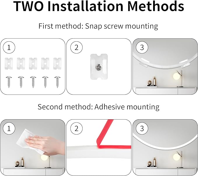 2M Neon Strip Light, 5V White USB Powered Rope Lights, 360 ° Bending Dimmable Waterproof Rope Lights for Bedroom, Kitchen, TV Backlight, Cupboard, Mirror, Ceiling, Walls, Cupboard, Indoor DIY Lighting
