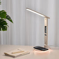 Multi Functional Table Lamp,Multifunctional Foldable Desk Lamp with Wireless Charging, Perpetual Calendar Display, Adjustable Angle, Night Light, and RGB Lighting,U20 White.