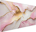 Gaming Mouse Pad,Large Mouse Pads for Desk,Non-Slip Rubber Base Extended Mousepad,XXL Keyboard Mouse Mat,Computer Keyboard Desk Pad with Stitched Edges,35.4x15.8inch,Pink Gold Marble