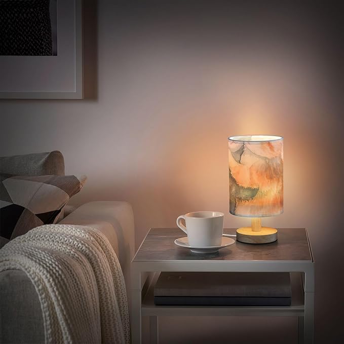 Cat Hug LED Table Lamp, Bedside Lamp with Linen Lampshade, Flicker-Free Eye Care USB Plug in Nightstand Lamp, for Bedroom and Office