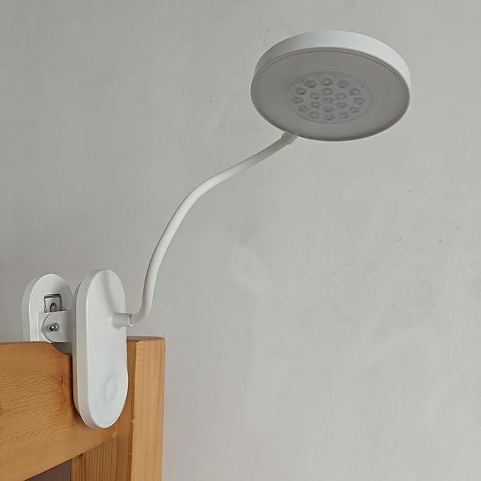 Clip On LED Reading Light, Book Light for Bedroom - 5W Dimmable Touch Control Desk Lamp with Flexible Gooseneck, 19 LED Eye-Caring Night Light, USB Rechargeable, Perfect for Headboard, Study, Office