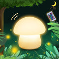 MUID Mushroom Lamp, Rechargeable Night Light, Multi-Color LED Mushroom Nightlight, Dimmable Nightlamp for Breastfeeding, Nursery Squishy Silicone Lamp for Bedroom(Tap/Remote Control)