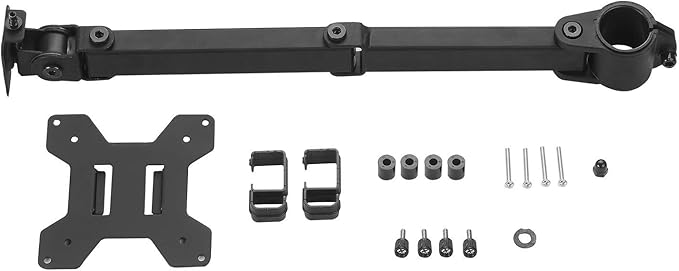 WALI Single Monitor Arm, Fully Adjustable Pole Mount Bracket for WALI Monitor Mounting System (001ARM), Black